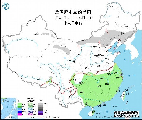 南方地区多阴雨天气中东部地区将有大风降温天气