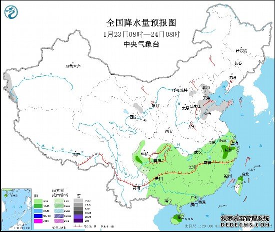 南方地区多阴雨天气中东部地区将有大风降温天气