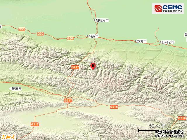 今天新疆地震最新消息：2月13日塔城地区乌苏市发生3.6级地震