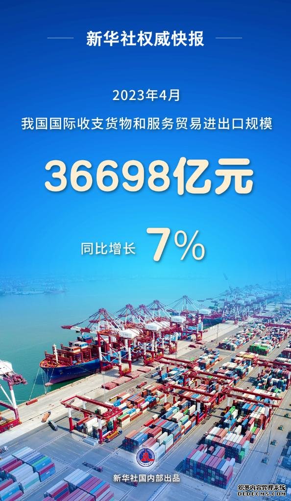 新华社权威快报丨4月我国国际收支货物和服务贸易进出口规模同比增长7%