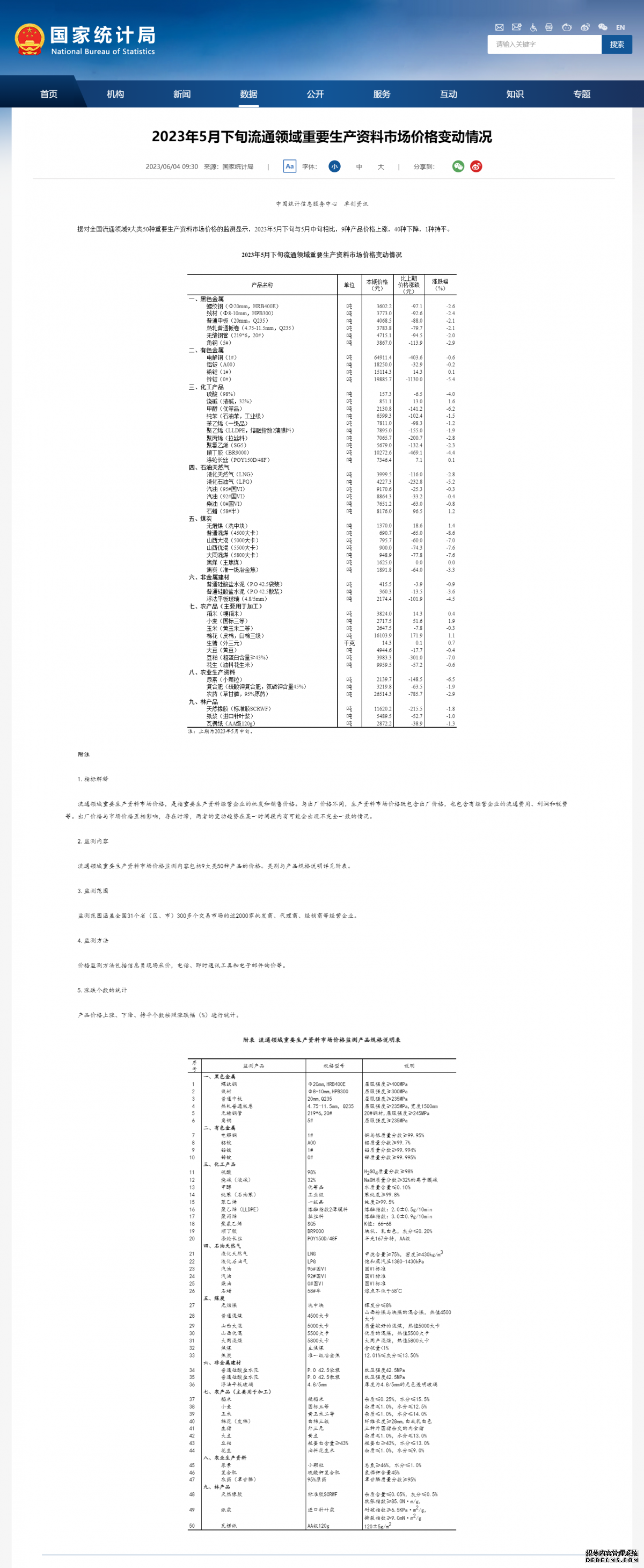 国家统计局：5月下旬生猪（外三元）市场价格环比涨0.7%