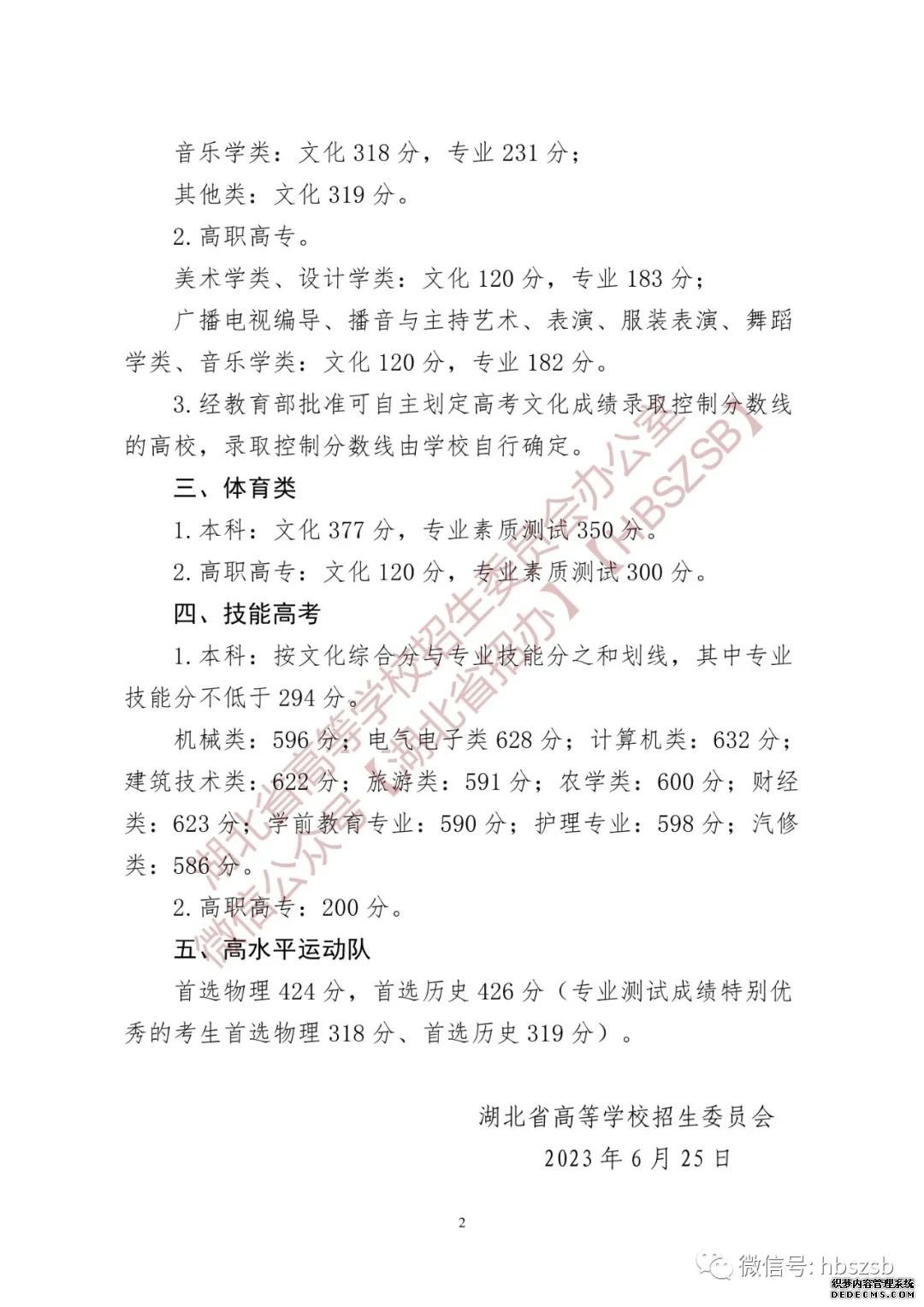 湖北省2023年高考分数线公布！湖北高考本科分数线：物理类424分 历史类426分