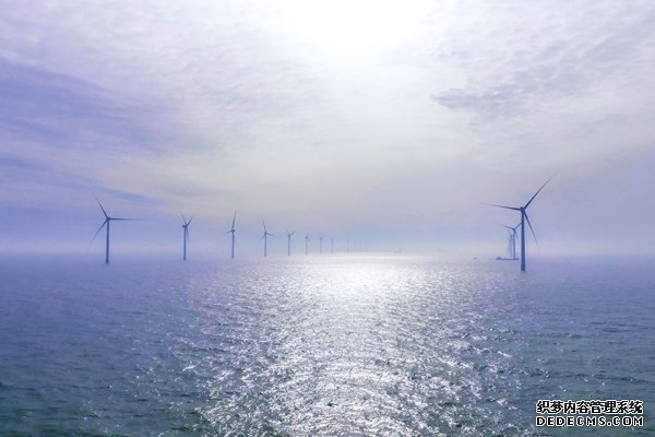 渤中B2海上风电项目全容量并网发电。受访者供图