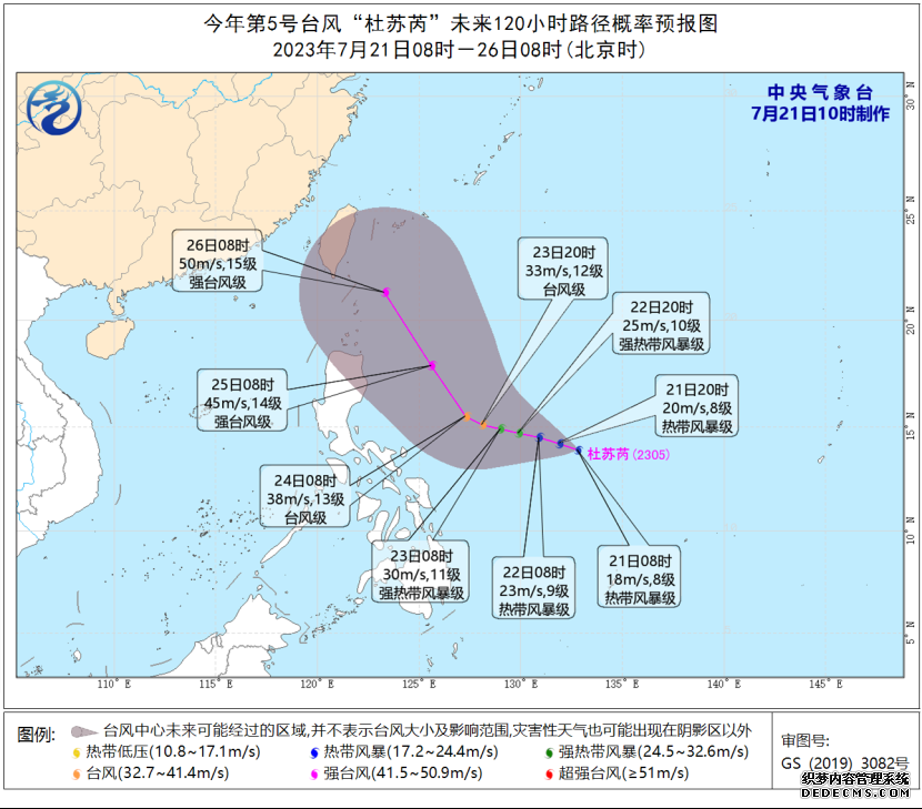 台风杜苏芮最新消息 ：2023年5号台风路径实时发布系统