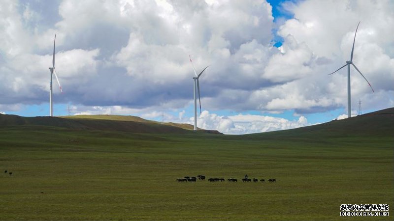西藏措美哲古风电场首批3.6兆瓦风电机组并网发电。受访者供图