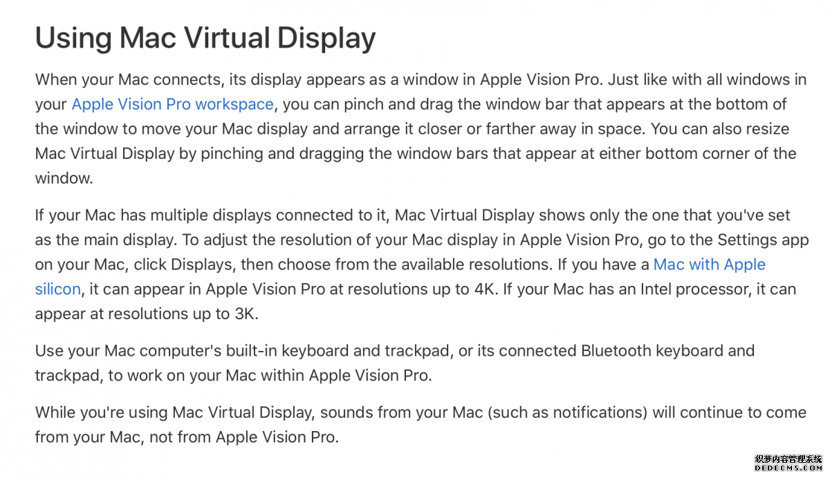 苹果Vision Pro头显支持旧款英特尔芯片Mac 分辨率3K