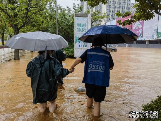 在暴雨洪流中筑起防护堤坝 太保服务在一线