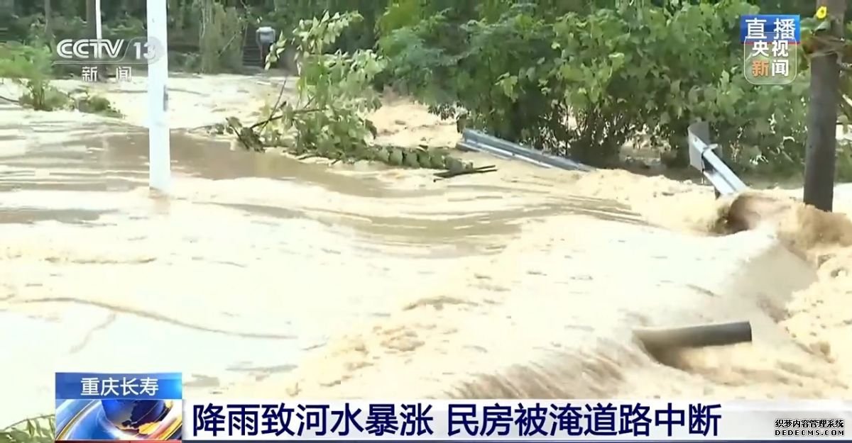 强降雨致重庆云台镇民房被淹 当地已转移489人
