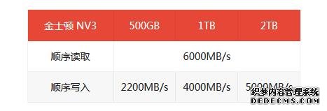 金士顿NV3固态硬盘参数规格曝光 预计下周发布