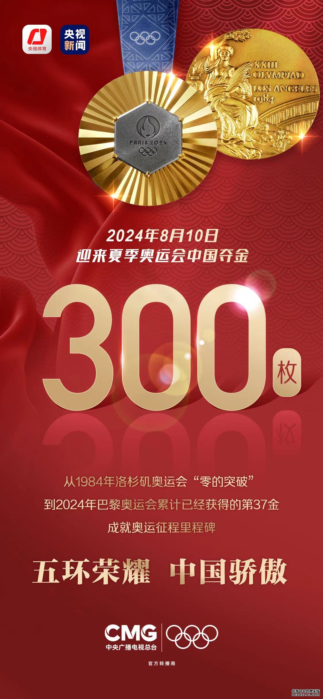 中国队夏季奥运会第300金！国乒女团实现五连冠