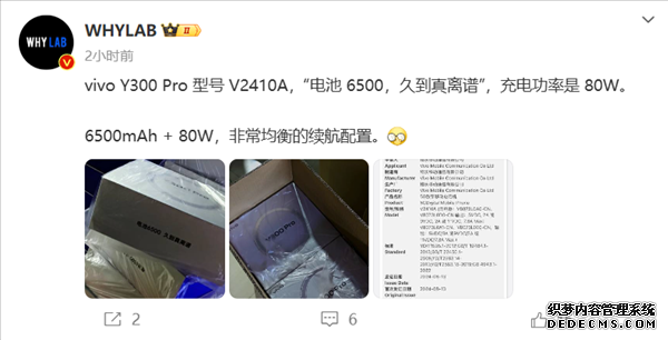 vivo Y300 Pro即将发布：6.78英寸屏幕+6500mAh大电池