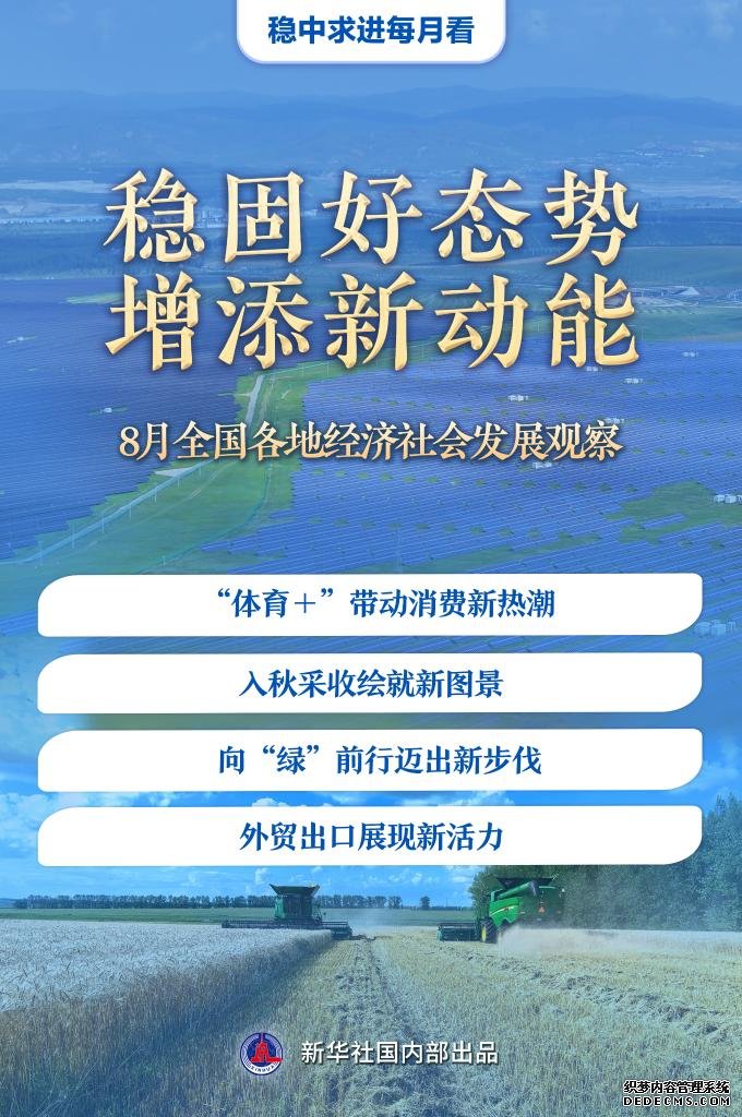 稳中求进每月看丨稳固好态势 增添新动能——8月全国各地经济社会发展观察