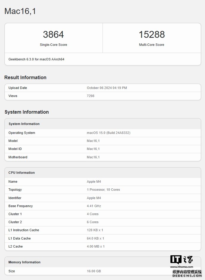 苹果M4 Mac Geekbench性能曝光：较M3提升超26%