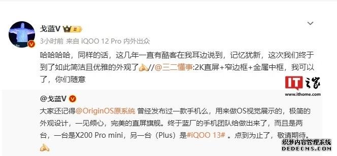 iQOO 13参数配置详情：预计采用直屏+窄边框设计