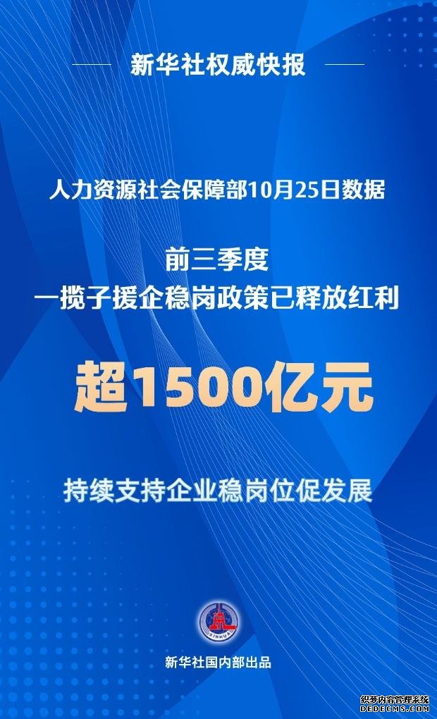 前三季度稳岗政策释放红利超1500亿元