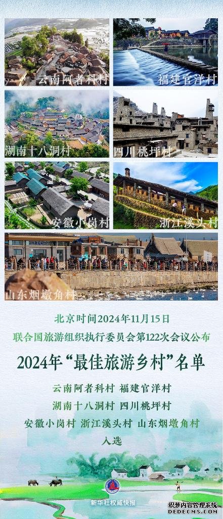 我国新增7个世界“最佳旅游乡村” 总数达世界第一